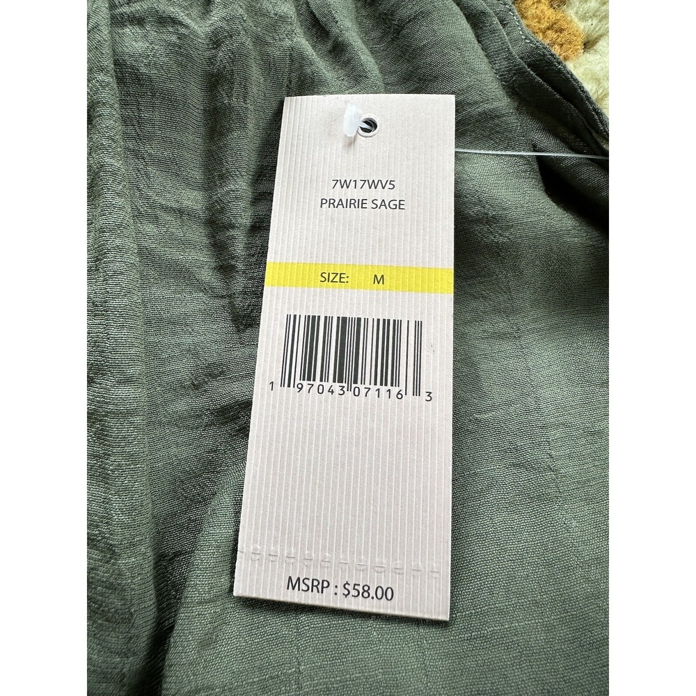 NANETTE LEPORE Blouse Womens Small‎ Green Sleeveless Smocked Yoke Boho Top NWT - Picture 4 of 7
